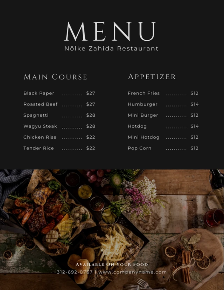 Dịch vụ in menu đẹp cho nhà hàng sang trọng ấn tượng